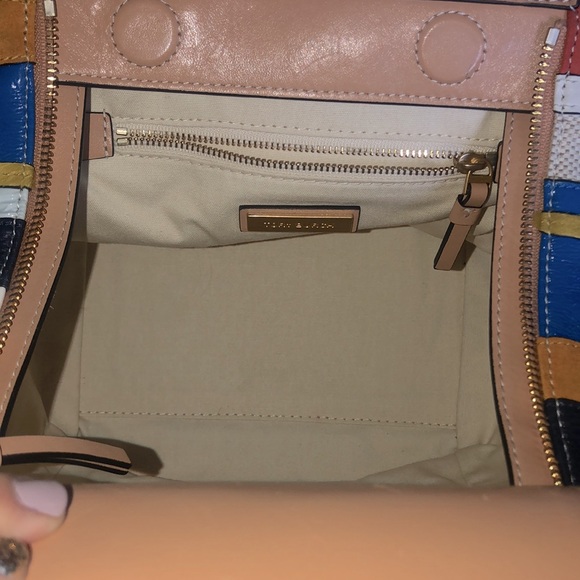 Tory Burch Half-Moon Balloon Stripe Satchel - Picture 2 of 12